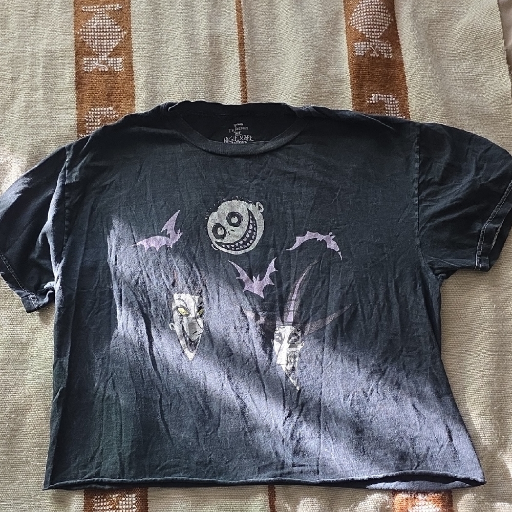 Disney Black T-Shirt with White Nightmare Before Christmas Graphic